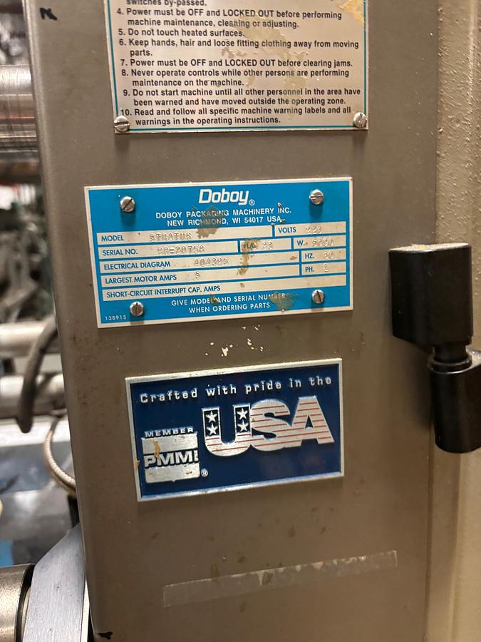 Used Used Doboy Horizontal Flow Wrapper, Model Stratus