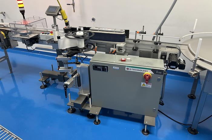 Used Used ID Technology Automatic Pressure Sensitive Wraparound Labeler, Model 9130