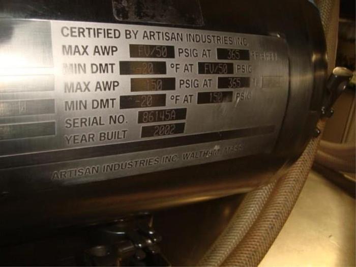 Used Unused Artisan Industries Horizontal R&D Thin Film Evaporator System, ProTherm 50