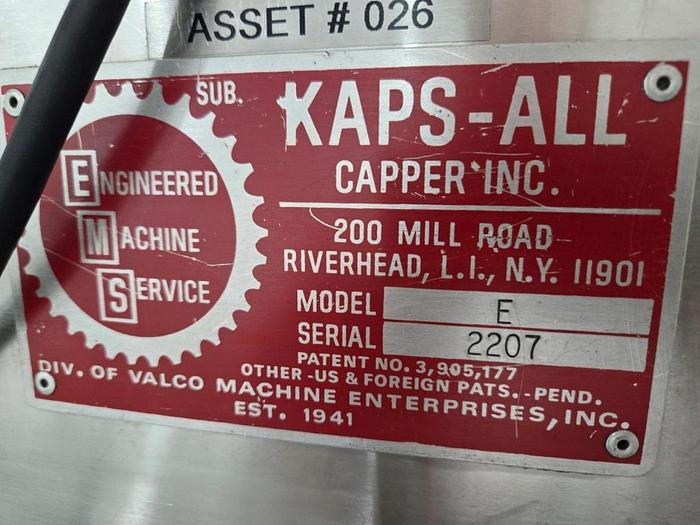 Used Used Kaps All Automatic Stainless-Steel Cap Retorquer, Model E