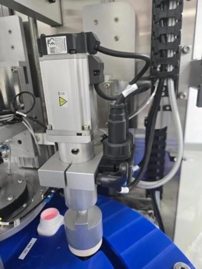 Used Used Aesus Automatic Stainless Steel Push Through (Chuck) 2 Station Capper, Model ECO-STARCAP