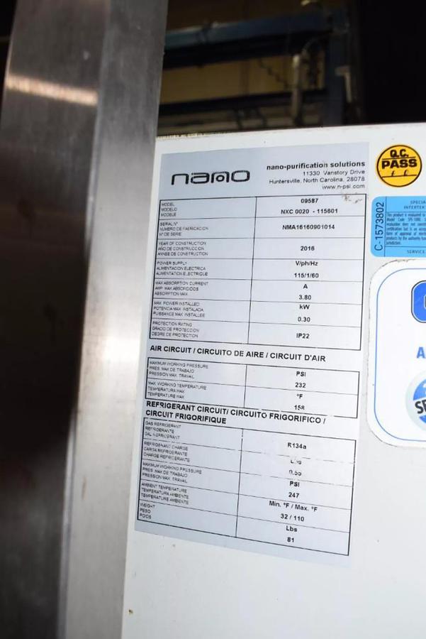 Used Used NAMO Purification Systems Refrigerated Air Dryer, Model NXC0020-115801