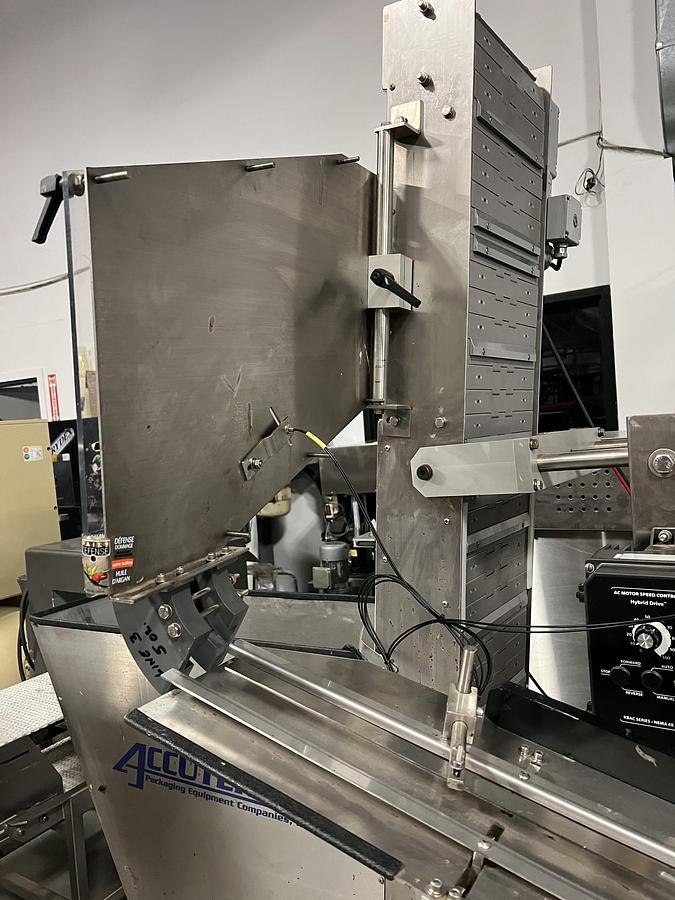 Used Used Accutek Automatic Stainless Steel 3 Quill Inline Capper with Cap Hopper and Elevator