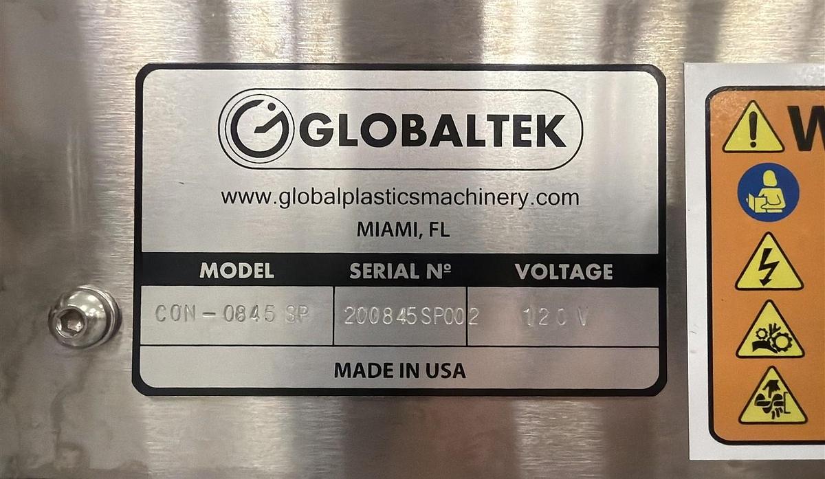Used Used Globaltek 8’ Long Stainless Steel Sanitary Motorized Conveyor