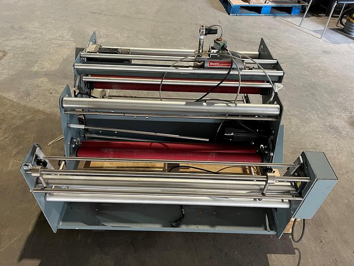 Used Used Shanklin Semi-Automatic L-Bar Sealer, Model S24B with Used Shanklin Heat Tunnel, Model T6H