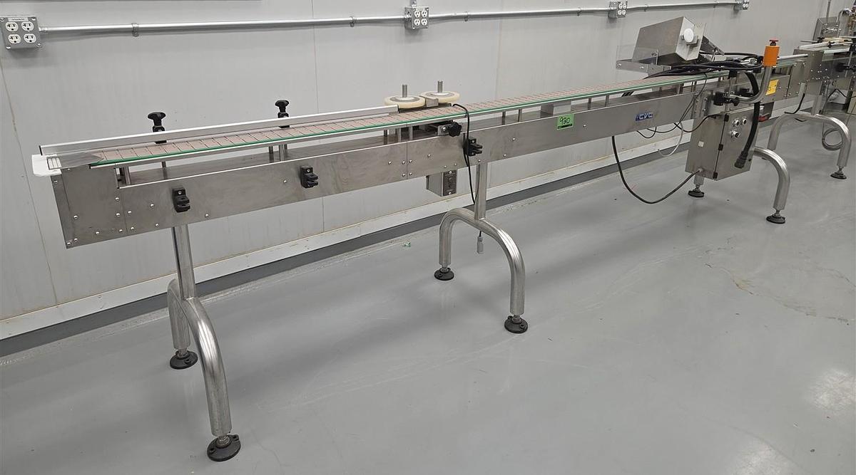 Used Used CVC 13’ Long Stainless Steel Sanitary Motorized Conveyor