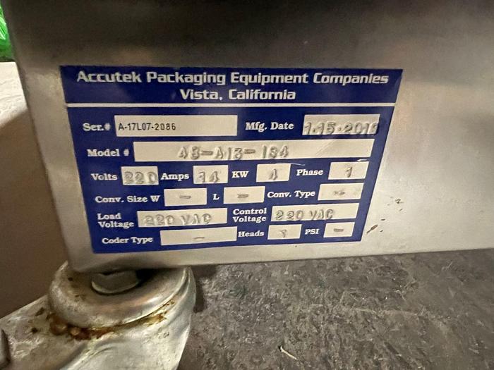Used Used Accutek 4 kW Automatic Induction Sealer