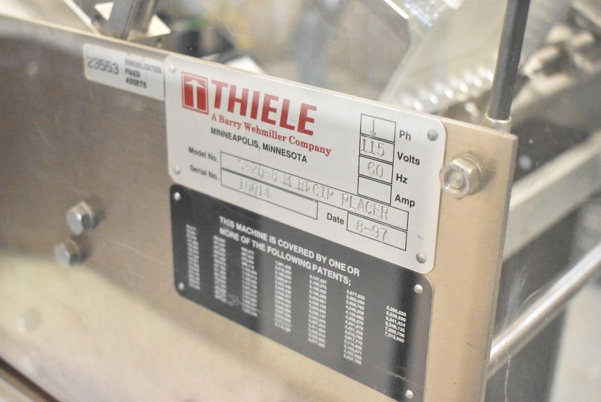Used Used Thiele 2 Lane Stainless Steel Pick and Place – Reciprocating Placer, Model S-20-8M