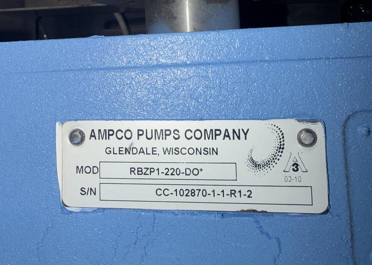 Used Used Ampco Heavy Duty Positive Displacement Pump, Model ZP1-220-DO