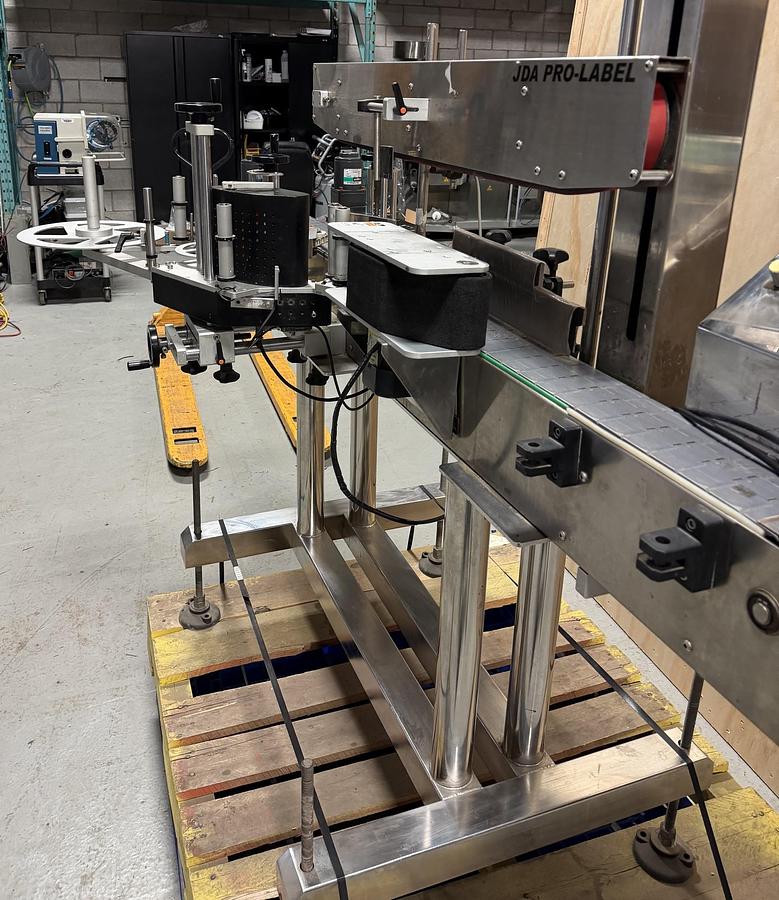 Used Used JDA Stainless Steel Automatic Pressure Sensitive Wraparound Labeler, Model Pro-Label