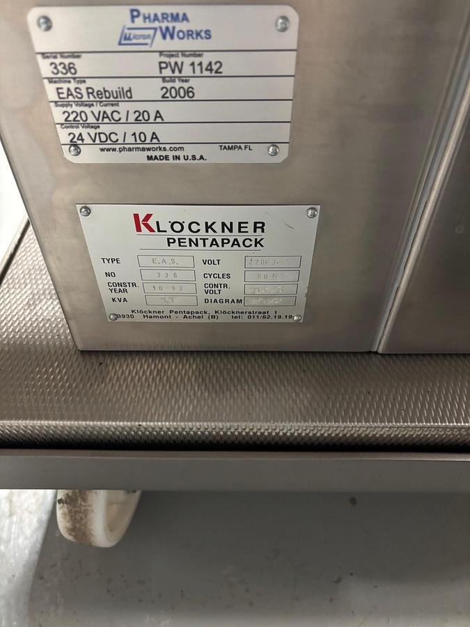 Used Used Klockner Automatic Blister Machine, Model EAS