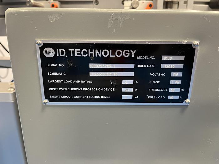 Used Used ID Technology Automatic Pressure Sensitive Wraparound Labeler, Model 9130
