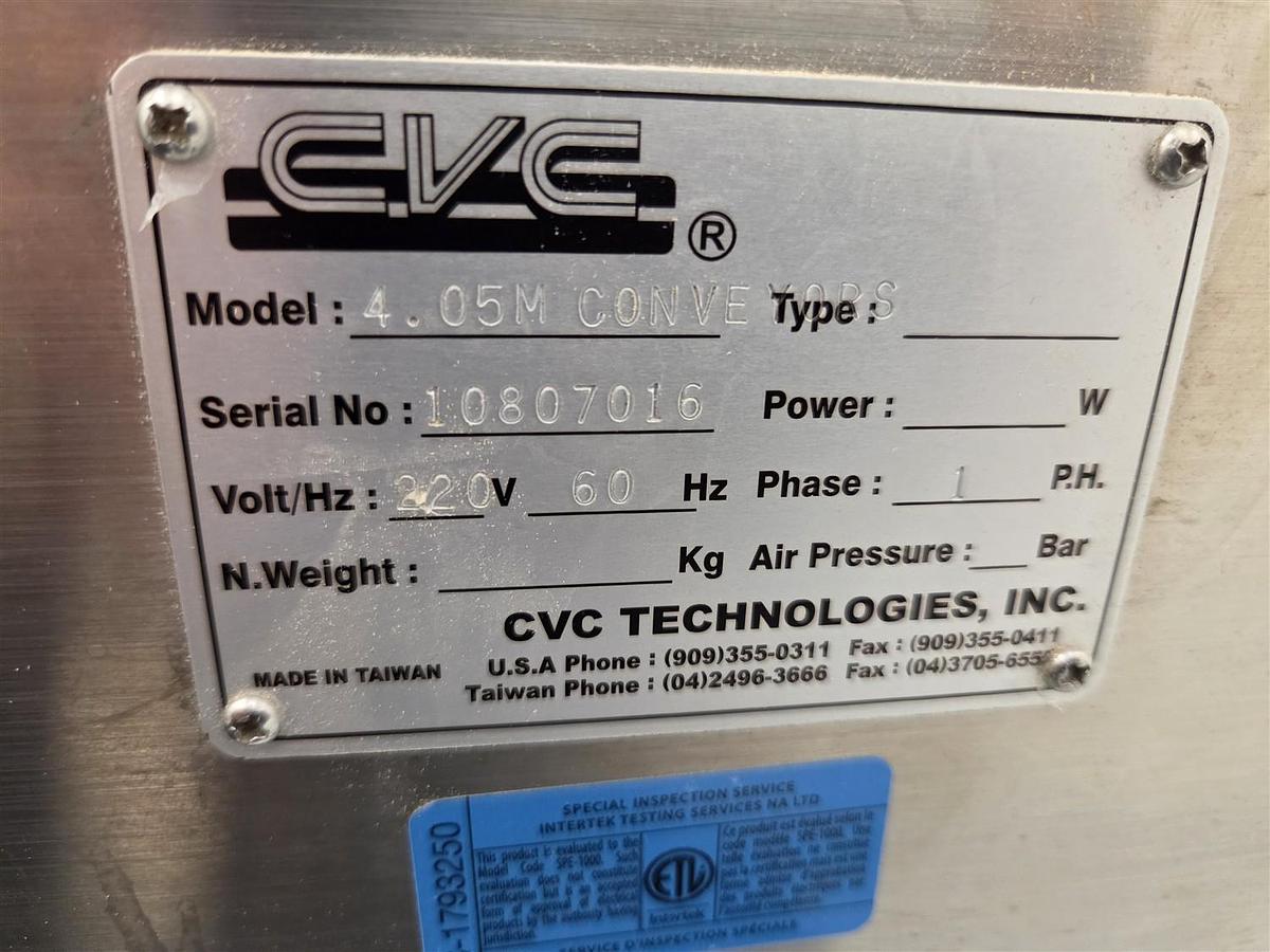 Used Used CVC 13’ Long Stainless Steel Sanitary Motorized Conveyor