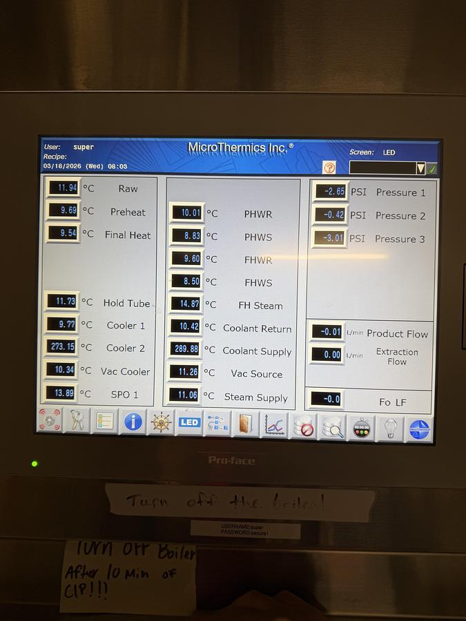Used Used Microthermics UHT/HTST Lab 25 DIPW Direct Steam Pasteurizing System