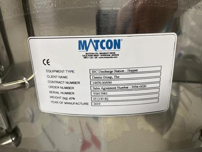 Used Used Matcon Single Pedestal IBC Blending System for Powders