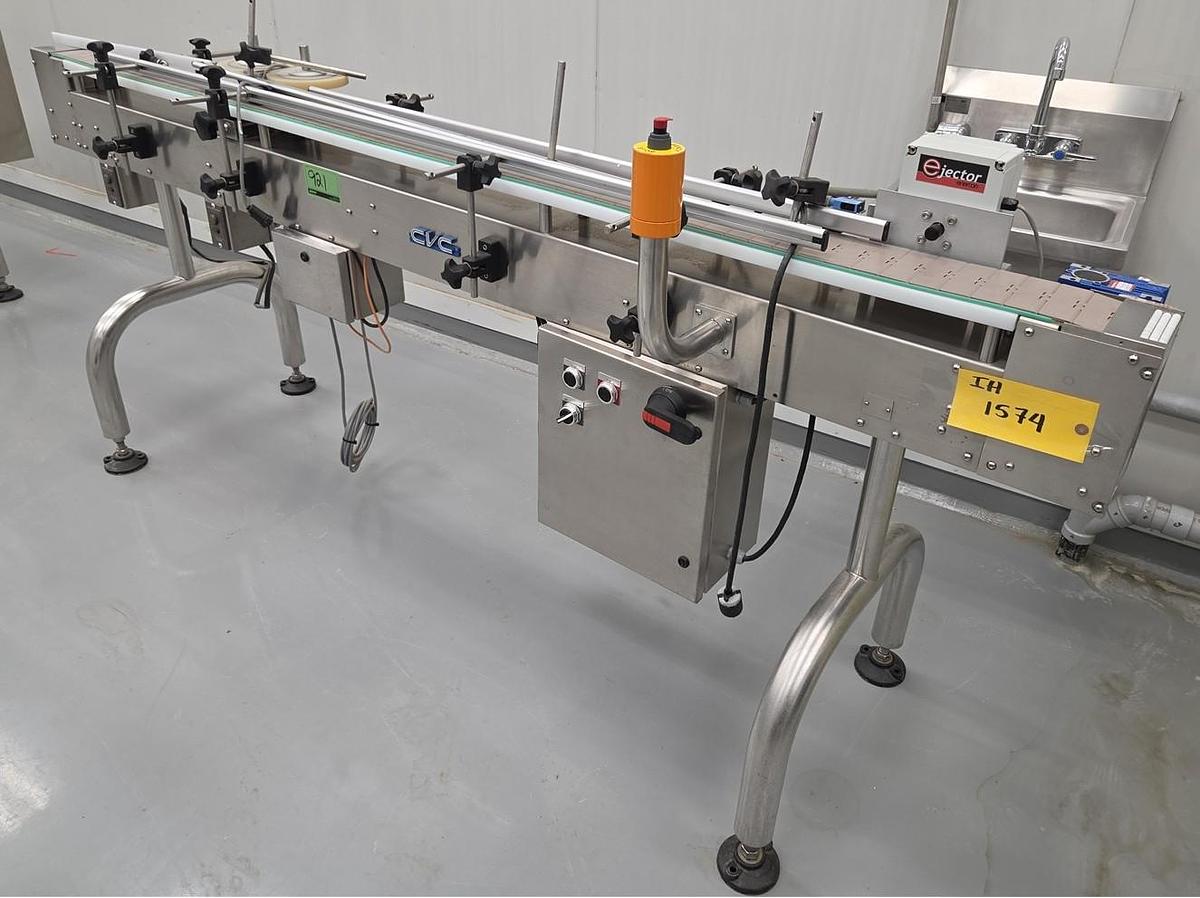 Used Used CVC 8’ Long Stainless Steel Sanitary Motorized Conveyor