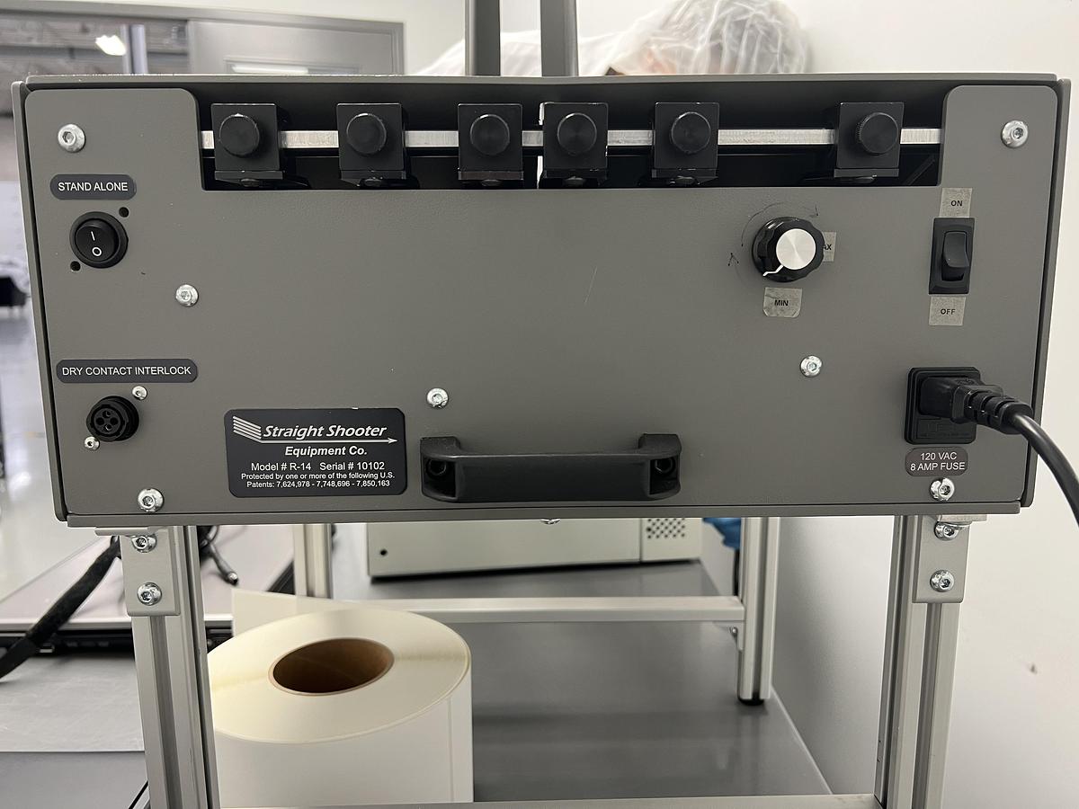 Used Used Straight Shooter Friction Feeder, Model R-14E with Accufast P4 Printer