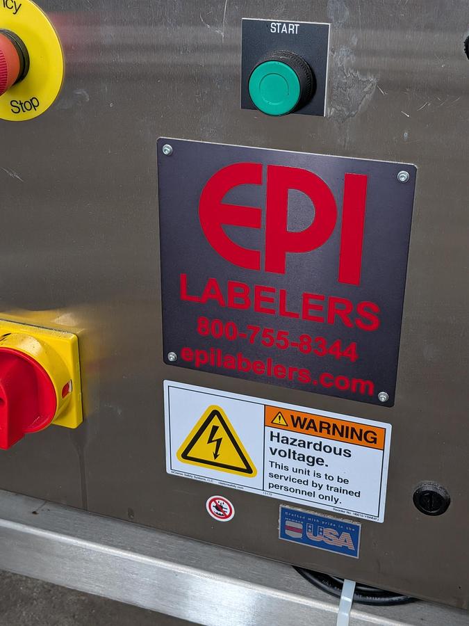 Used Used EPI 2 Panel Pressure Sensitive Tamp-On Labeler, Model 0-14-22