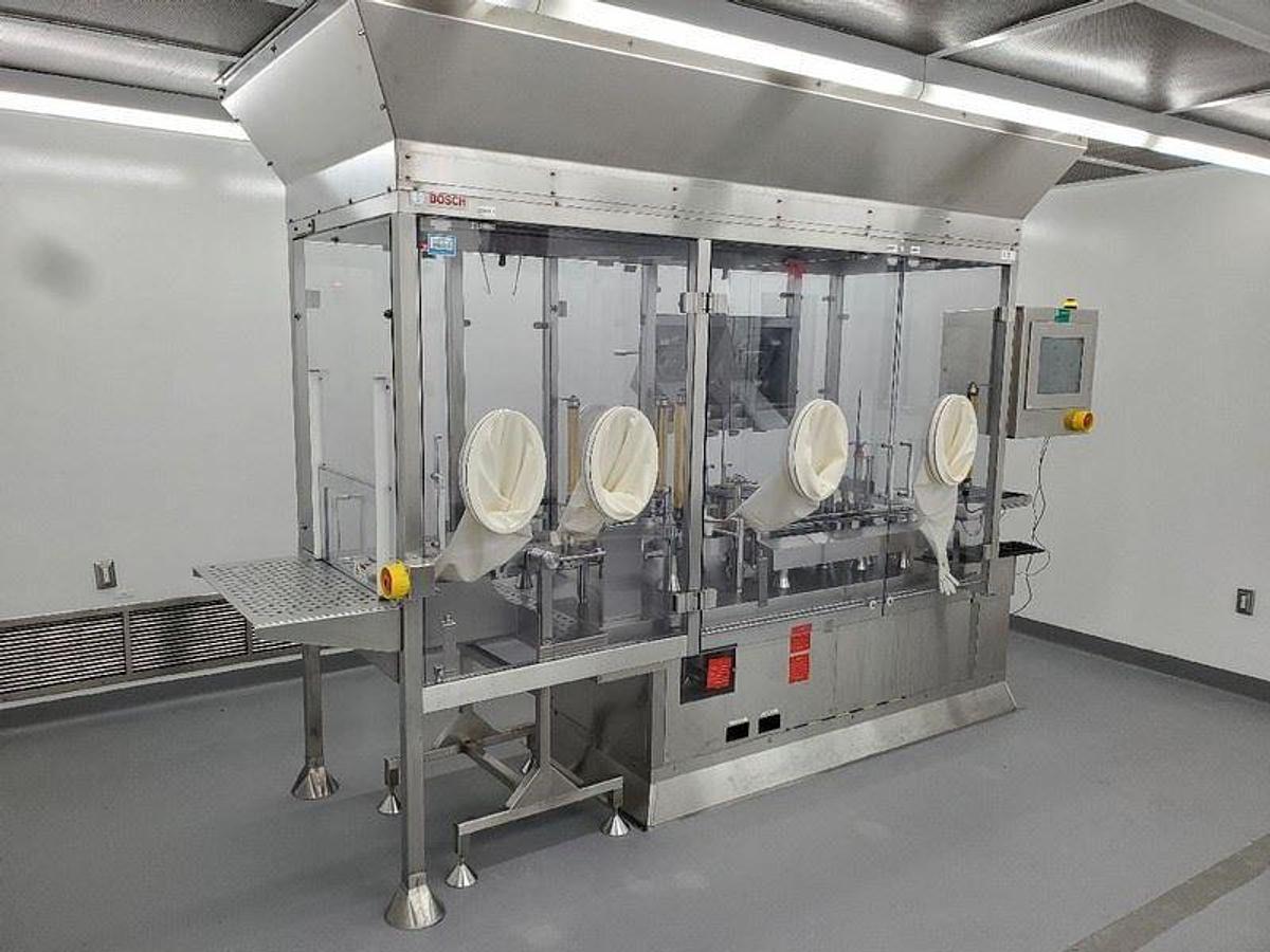 Used Used Bosch Aseptic Automatic Vial Filling Line, Model FLT 1020