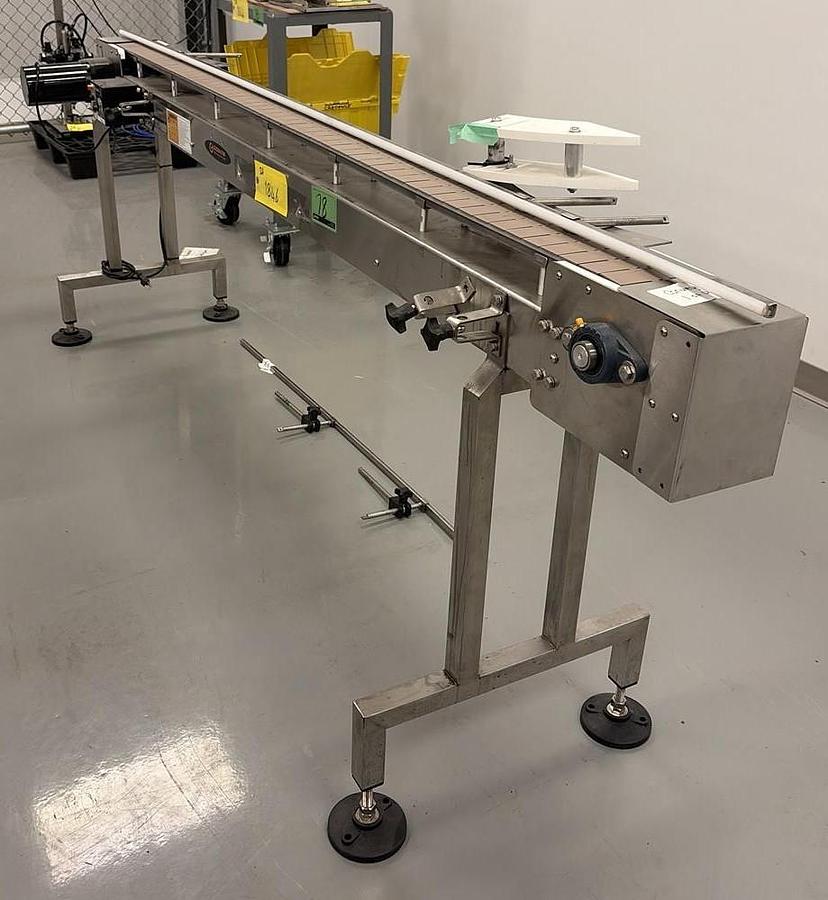 Used Used Globaltek 8’ Long Stainless Steel Sanitary Motorized Conveyor