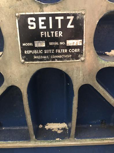 Used 1 Used Seitz Stainless Steel Plate and Frame Filter Press