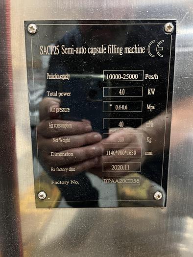 Used Used LFA Semi Automatic Stainless Steel Capsule Filler, Model SAC25