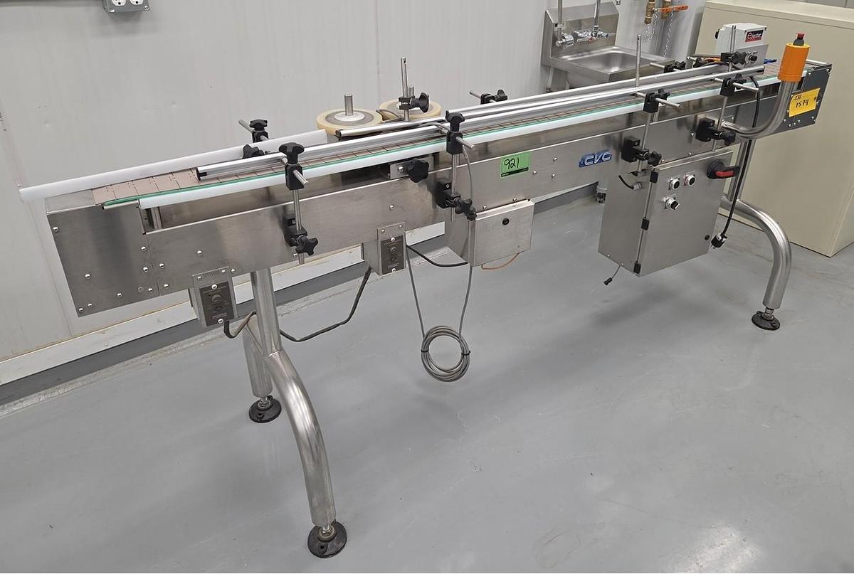 Used Used CVC 8’ Long Stainless Steel Sanitary Motorized Conveyor