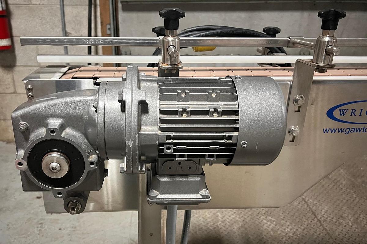 Used Used Wright 8’ Long Stainless Steel Motorized Conveyor