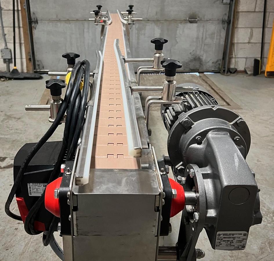 Used Used Wright 8’ Long Stainless Steel Motorized Conveyor