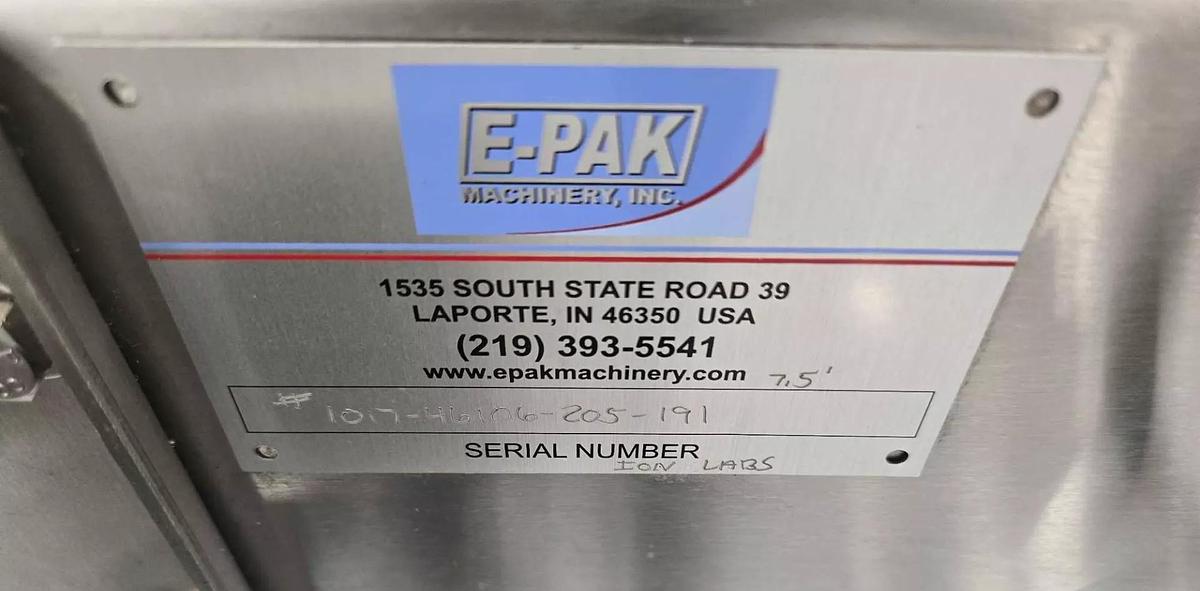 Used Used E-PAK 7-1/2’ Long Stainless Steel Motorized Conveyor