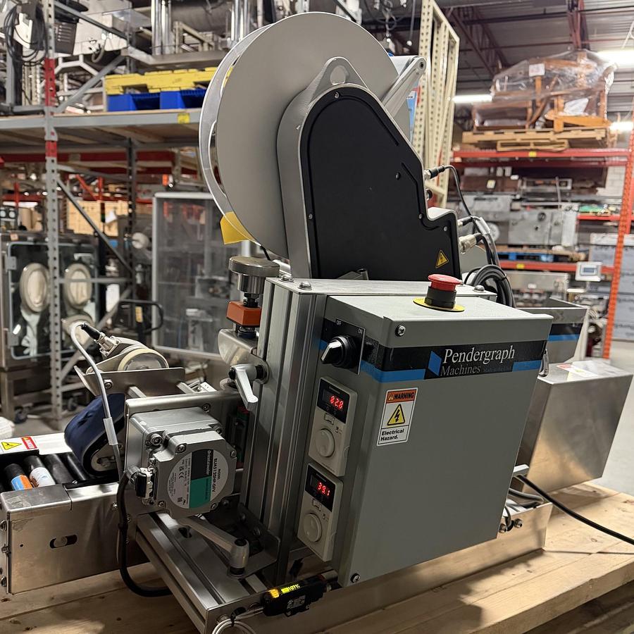 Used Used Pendergraph Table Top Automatic Pressure Sensitive Wraparound Labeling Machine for Lip Balm, Model HL30