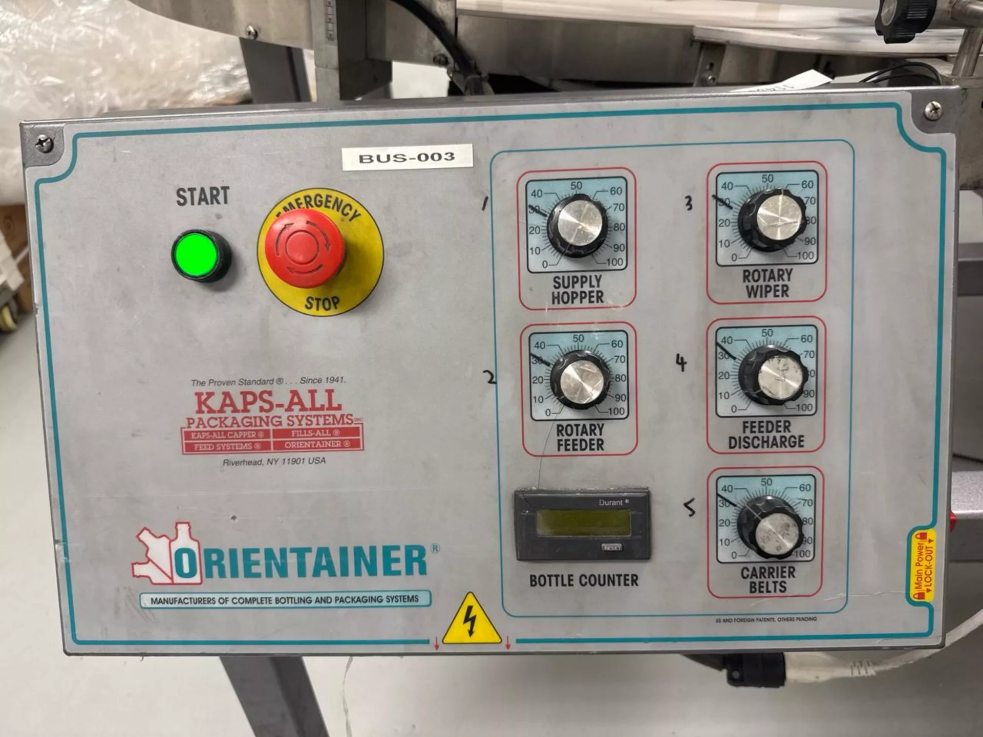 Used Used Kaps All Bottle Unscrambler, Model AU-6
