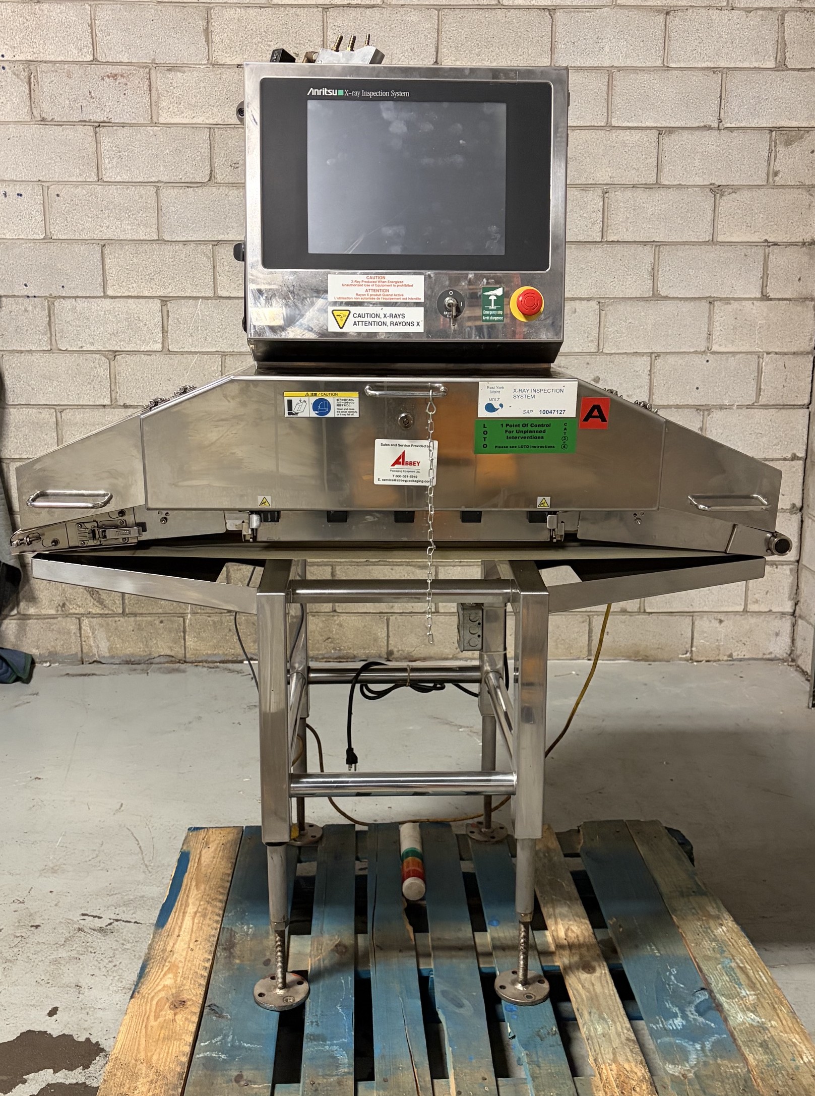 Used Used Antrisu Stainless Steel Inline X-Ray Inspection System, Model KDF405ACWH