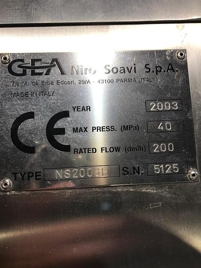 Used Used GEA Niro-Soavi 2-Stage Monobloc Homogenizer