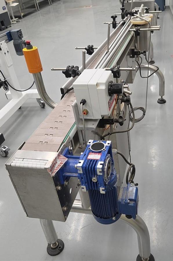 Used Used CVC 8’ Long Stainless Steel Sanitary Motorized Conveyor