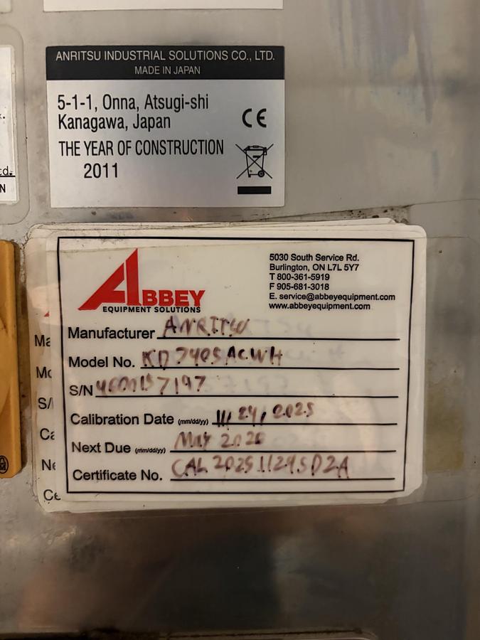 Used Used Antrisu Stainless Steel Inline X-Ray Inspection System, Model KDF405ACWH