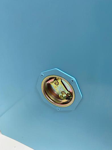 Used JustRite 890402 4 Gallon Blue Acid Cabinet 17"x 22"x 17" Manual Close