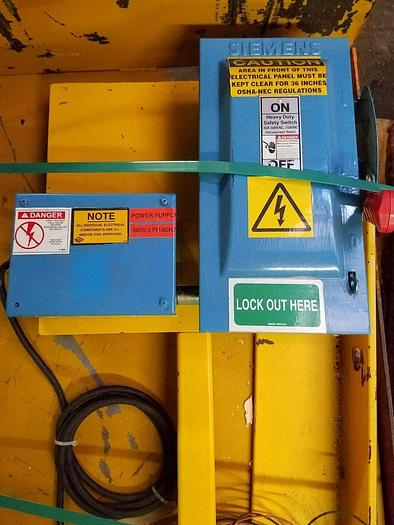 Used Electric 460v Pallet lift tipper 45 deg. 24"x48" 2000lb Capacity