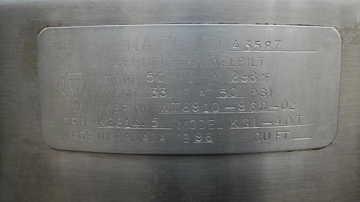 Used Kettle, 40 Gallon, S/st, Cleveland, Mdl KGL40T, Steam, Tilt, #S742463