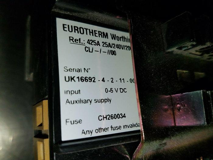Used Eurotherm Relay Switch with heat sink 425A 25A/240V/200V CL/-1-1100 Ships Free