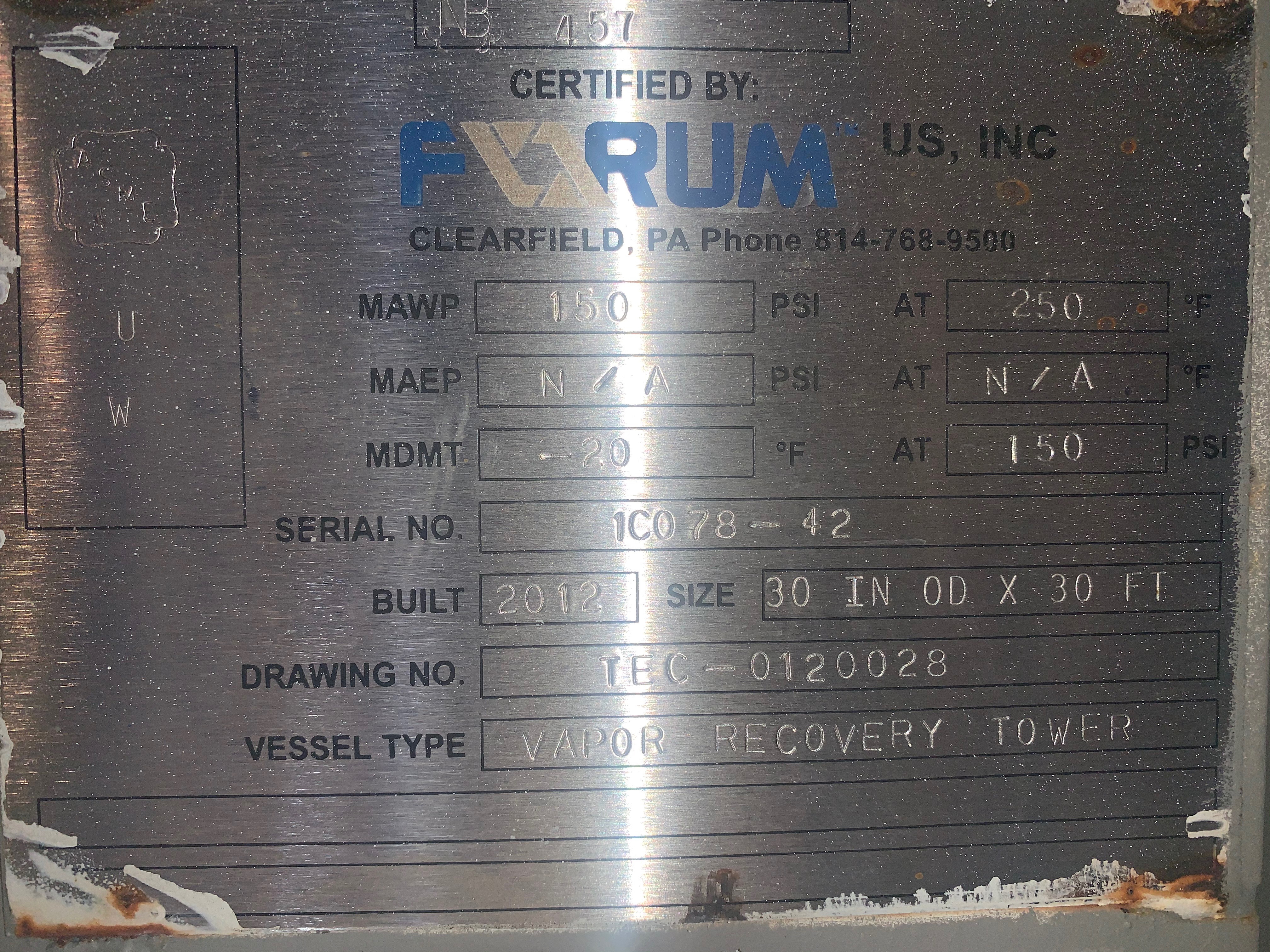 Refurbished VRT, 30"x30', 150#