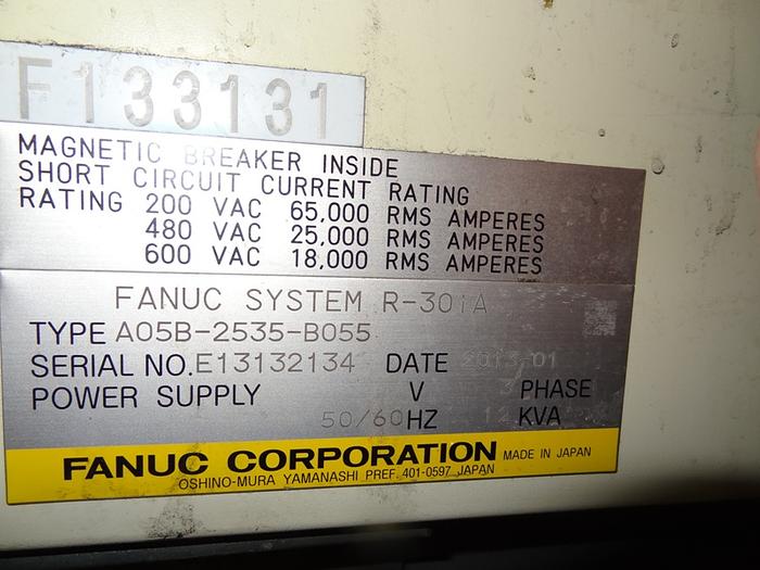 Used FANUC R2000iB/210F 6 AXIS CNC ROBOT W/R30iA CONTROLS