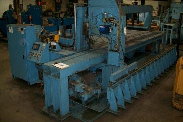 Used 12" x 156" TANNEWITZ Model 3000-MH12 Vertical Band Type Plate Saw; Mfg. 2003