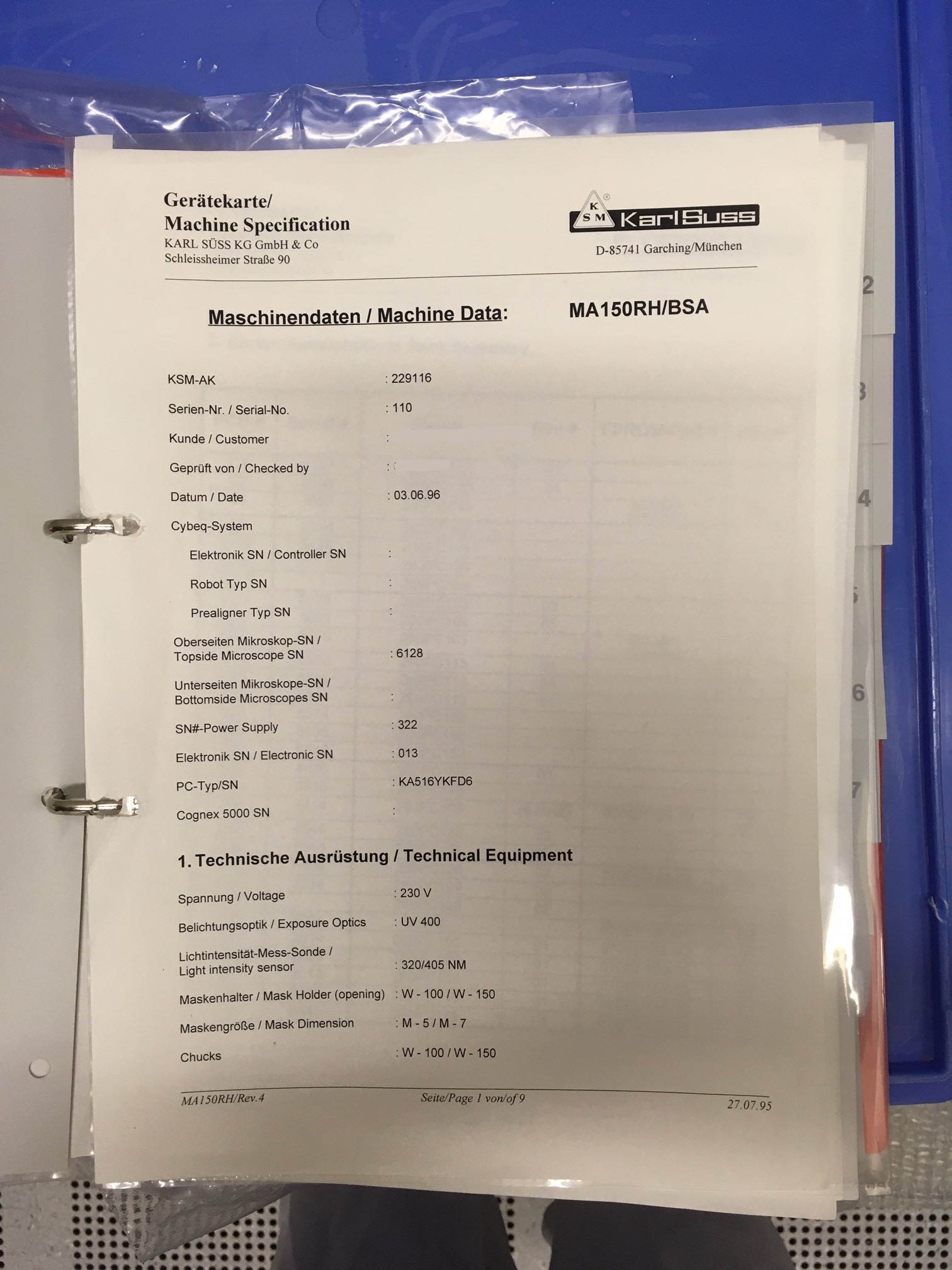 Used Suss MA 150M/BSA  4in and 6in