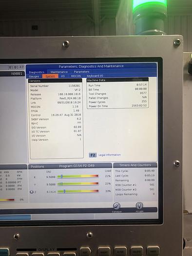 Used 2018 HAAS VF-2 4-Axis CNC Vertical Machining Center