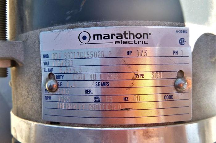 Used Pump, Vacuum, Diaphragm, 1/3 HP, 316 S/st #C744026