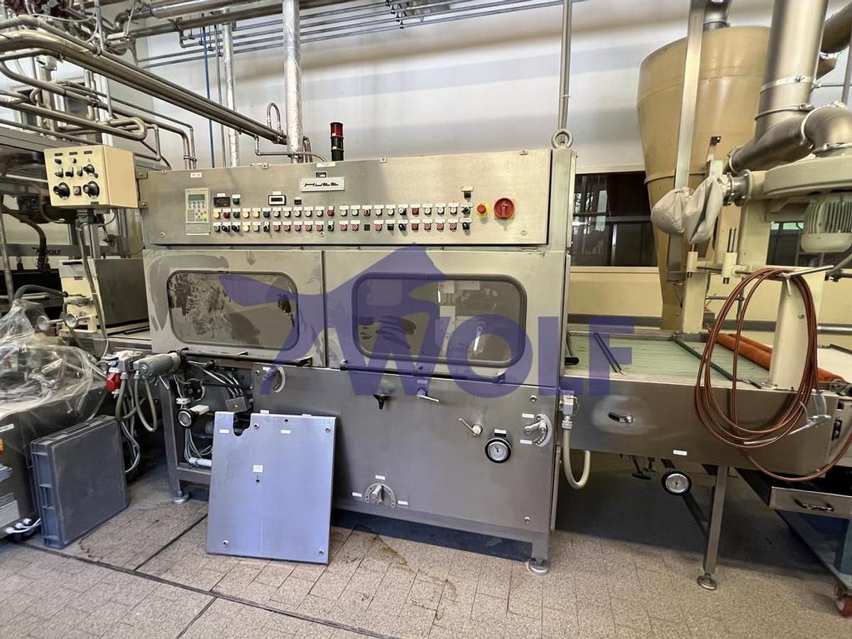 Gebraucht Überziehmaschine Hutt Bepex Type ÜZM-2000 - mit einer Arbeitsbreite von 1050 mm in VA.