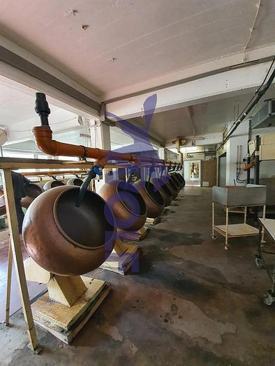 Used copper coating pan WALTER - BRUCKS model 11-S , capacity approx. 50 kg