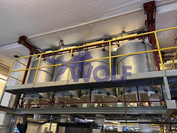 Used Rührwerksbehälter (14) THOUET - Type RW-1000 mit ca. 1.000 kg Inhalt.