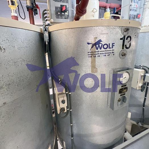 Used Rührwerksbehälter (13) THOUET - Type RW-1000 mit ca. 1.000 kg Inhalt.